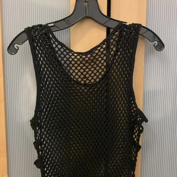 Black fishnet stretchy dress Size 1XL - Picture 3 of 10